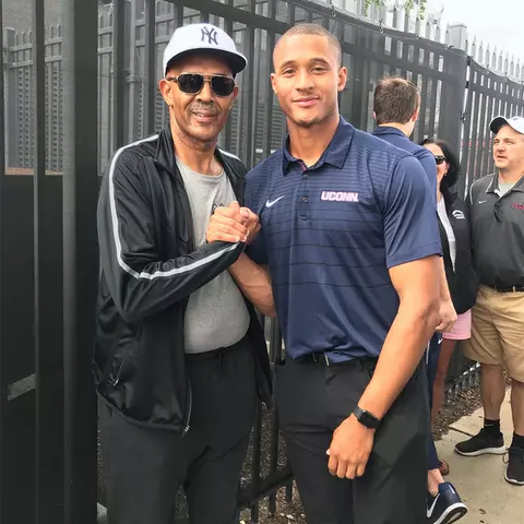Matt Robinson with his father