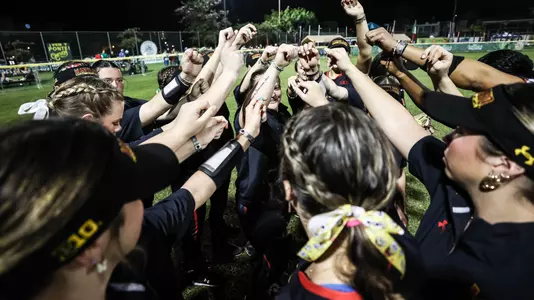 Softball Team Huddle vs Oregon