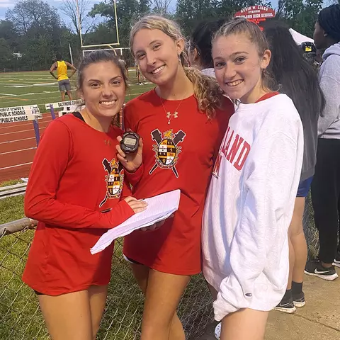 Anna Albergo in high school with friends
