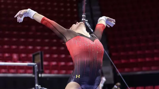 Rhea Leblanc
Gymnastics 2023, Minnesota, Cystic Fibrosis Dedication Game, MSU Dedication Game, red leos
at Xfinity Center in College Park, MD on Sunday, Feb. 19, 2023.
Erin Tudryn/Maryland Terrapins