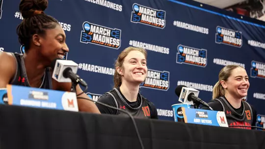 Women's Basketball NCAA Press Conference with Diamond Miller, Abby Meyers, and Faith Masonius