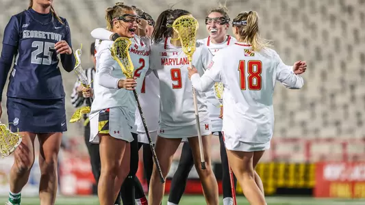 Terps Celebrate Goal vs. Georgetown