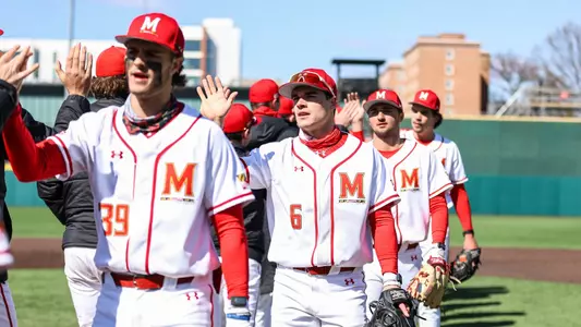 Infielder Eddie Hacopian (39), Infielder Matt Shaw (6)
Maryland Baseball vs Albany at Bob "Turtle" Smith Stadium in College Park, MD on Sunday, Mar 19, 2023.
Rose Fernandes/ Maryland Terrapins