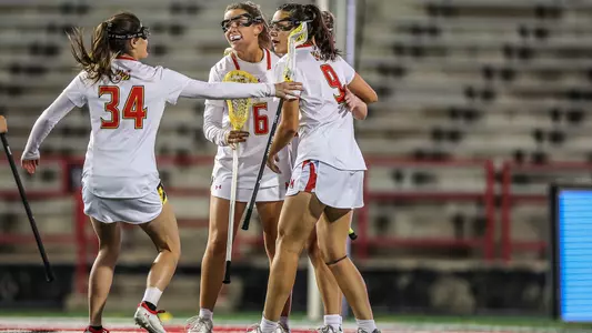 Terps Celebrate a Goal vs. Princeton