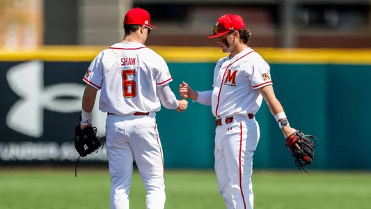 Infielder Kevin Keister (8) Infielder Matt Shaw (6)
Maryland Baseball vs. Rutgers Game 3 at Bob "Turtle" Smith Stadium in College Park, MD on Sunday, Apr. 9, 2023.
Chris Lyons/Maryland Terrapins