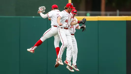 Outfielder Bobby Zmarzlak (41) Outfielder Matt Woods (24) Outfielder Elijah Lambros (11)
Maryland Baseball vs. Purdue at Bob "Turtle" Smith Stadium in College Park, MD on Sunday, Apr. 23, 2023.
Chris Lyons/Maryland Terrapins