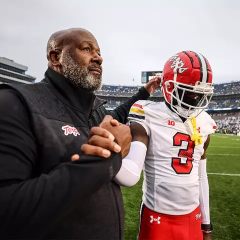 Michael Locksley and Deonte Banks