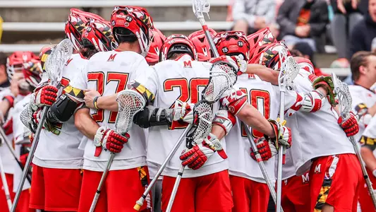 Men's Lacrosse team huddle