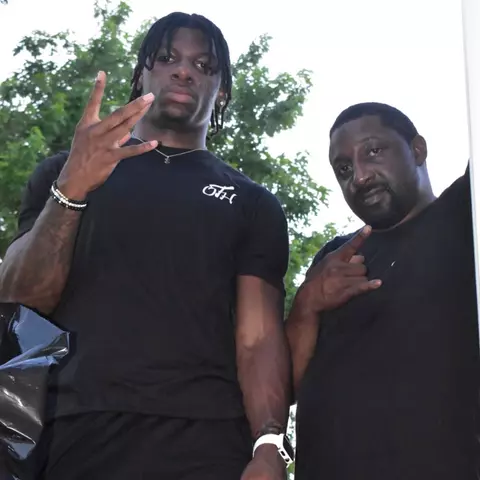 Deonte Banks with his father