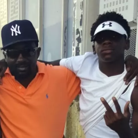 Deonte Banks with his father