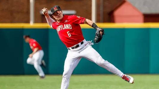 Infielder Matt Shaw (6)
Maryland Baseball vs. Georgetown at Bob "Turtle" Smith Stadium in College Park, MD on Tuesday, Mar. 28, 2023.
Maryland Terrapins