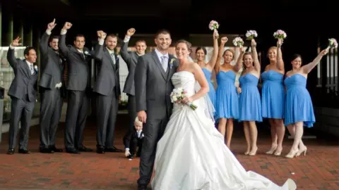 Andrew and Lindsay Crummey and their wedding party