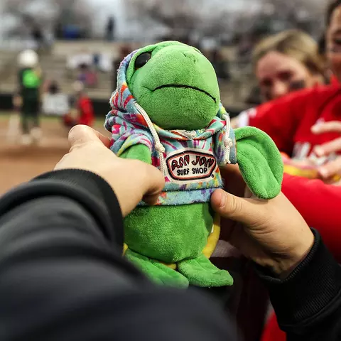 One of Maryland softball's stuffed animals