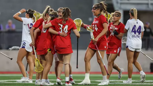 Terps celebrate goal in Big Ten Championship