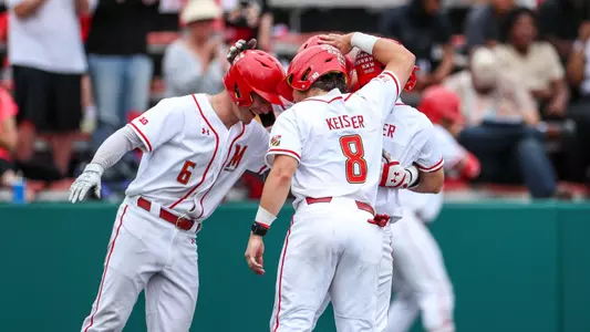 Infielder Matt Shaw (6) and Infielder Kevin Keister (8)
Maryland Baseball vs. Nebraska at Bob "Turtle" Smith Stadium in College Park, MD on Sunday, May 7th, 2023.
Audrey Keefe/Maryland Terrapins
