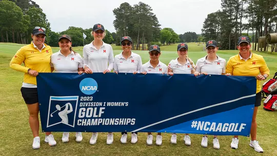 Maryland Women's Golf Team on the 10th tee at UGA Golf Course