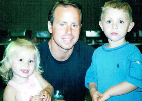 Abby Bosco with her father and brother