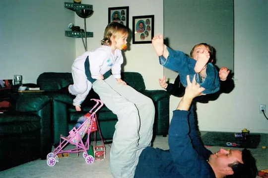 Abby Bosco with her father and brother