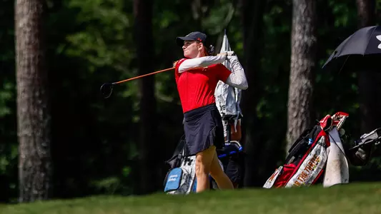 Angela Garvin mid-swing at NCAA Regionals