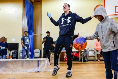 Guard/Forward Noah Batchelor (11)
Maryland Men’s Basketball players create art with kids from Baltimore at Robert C. Marshall Recreation Center in Baltimore, MD on Saturday, May. 6, 2023.
Mackenzie Miles/Maryland Terrapins