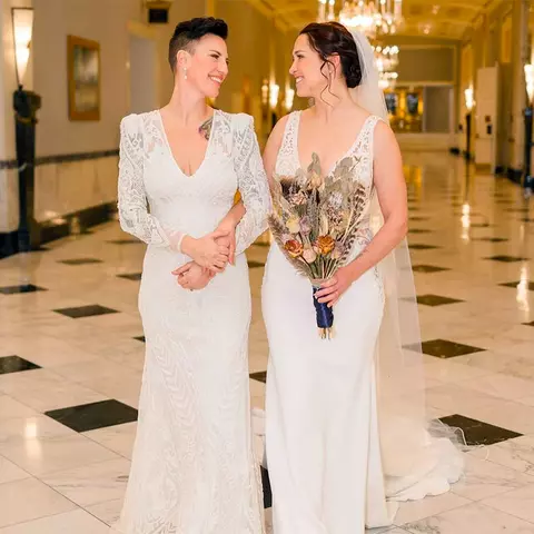 Pride Belle and Danielle Malagari at their wedding