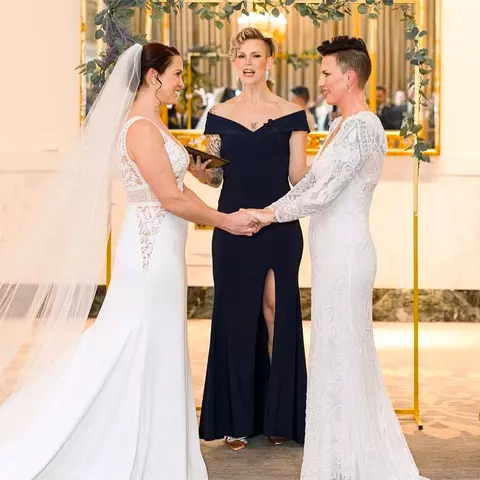 Danielle Malagari and Pride Belle at their wedding