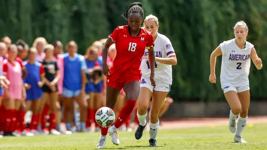 Kennedy Bell races up field against American