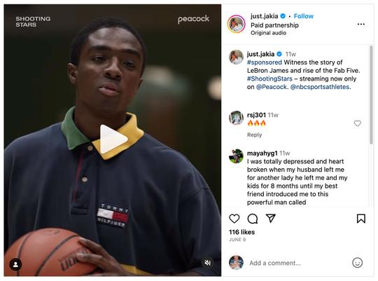 Jakia Brown-Turner promoting Shooting Stars on Instagram