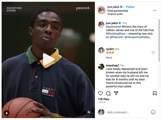 Jakia Brown-Turner promoting Shooting Stars on Instagram