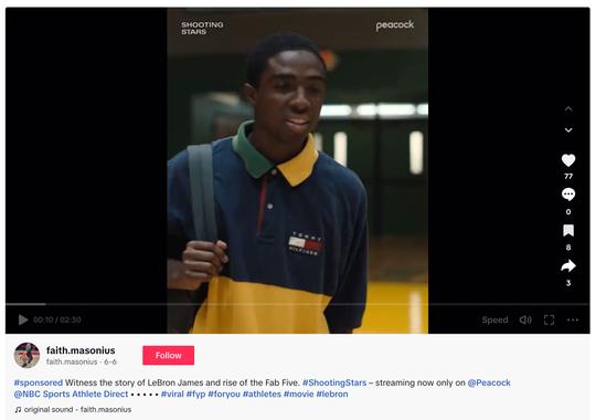 Faith Masonius promoting Shooting Stars on TikTok