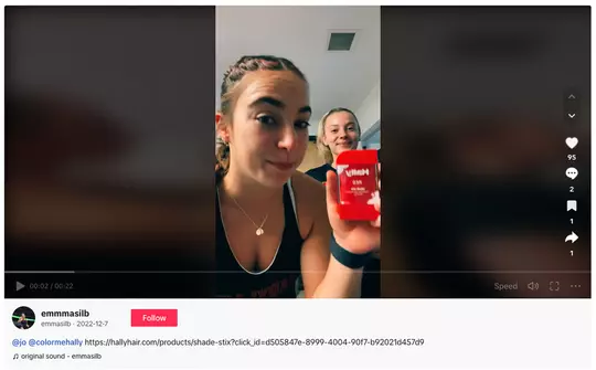 Emma Silberman Hally Hair TikTok post