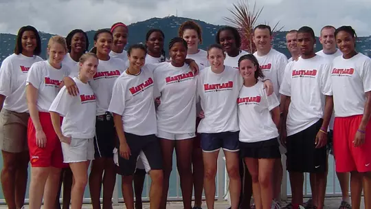 Kim Lynch with the Terps at the Paradise Jam tournament in 2005.