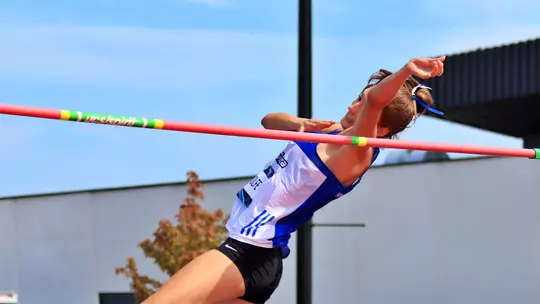 Jennessa Wolfe jumping at the Canada Games