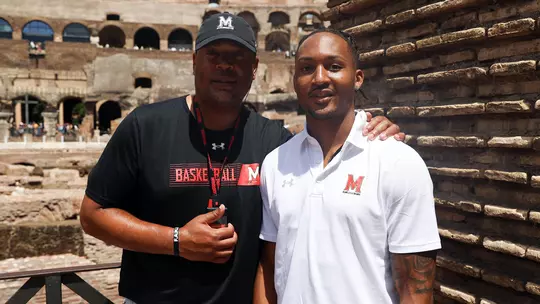 Mike Jones and Jahmir Young during the Terps' summer trip to Italy in 2023