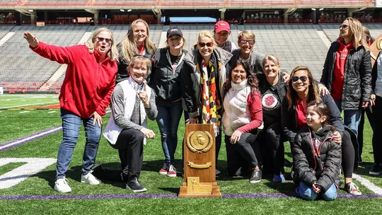Kim Chorosiewski with her 1987 NCAA Championship teammates at the Women's Lacrosse 50th season celebration
