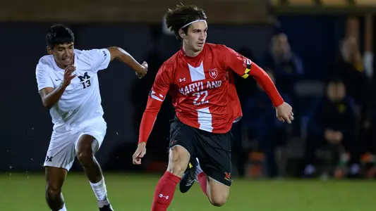 Chris Steinleitner battles for ball against Michigan