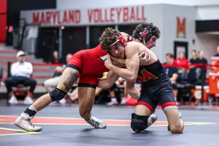 Michael Pizzuto, Clayton Gabrielson
Maryland Wrestling Red vs. Black Match at The Xfinity Center Pavilion in College Park, MD on Friday, Oct 25, 2024.
Rose Fernandes/ Maryland Athletics