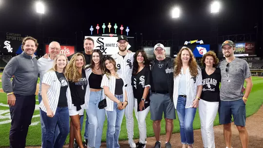 Sean Burke with his family at his Chicago White Sox debut