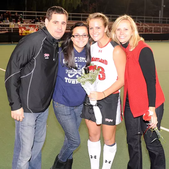 Nicole Muracco and her family on Senior Night in 2009