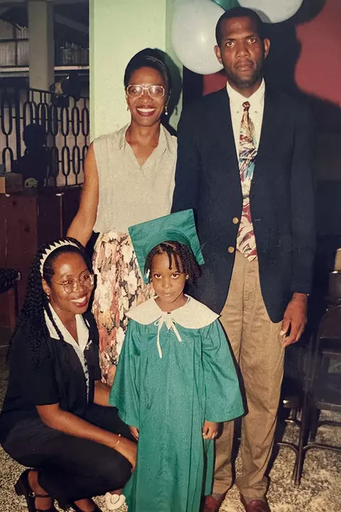 Thea Lafond as a youth with her family