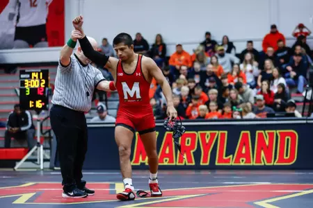 Dario Lemus
Maryland Wrestling vs. Morgan State at the Xfinity Center Pavillion in College Park, MD on Friday, Nov. 22, 2024. Samantha Osborne/ Maryland Terrapins.