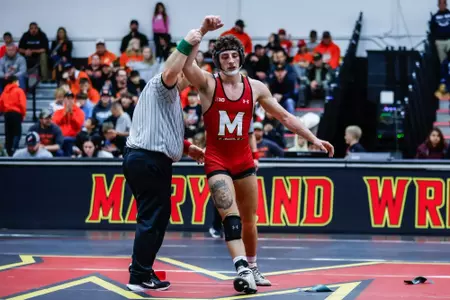 Michael Pizzuto
Maryland Wrestling vs. Morgan State at the Xfinity Center Pavillion in College Park, MD on Friday, Nov. 22, 2024. Samantha Osborne/ Maryland Terrapins.