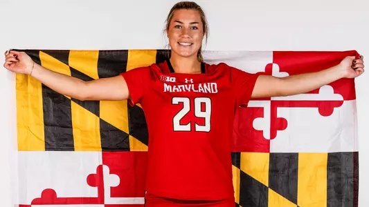 Meghan Ball posed with Maryland flag