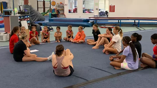 Emma Silberman at Columbia Gymnastics clinic