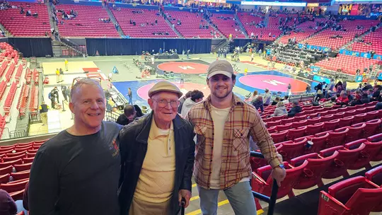 David, Daniel and Jake Framm at the 2024 Big Ten Wrestling Championships
