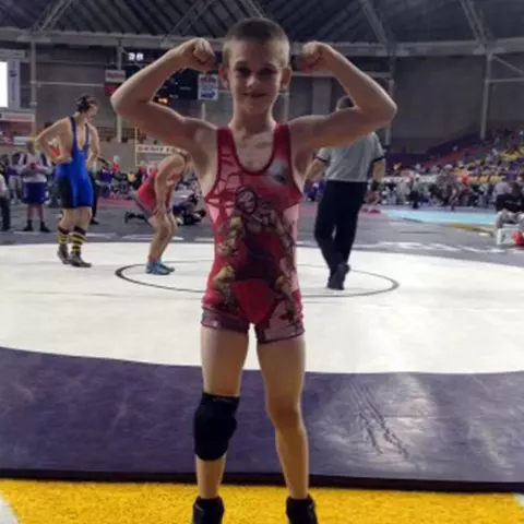 Jaxon Smith as a youth wrestler