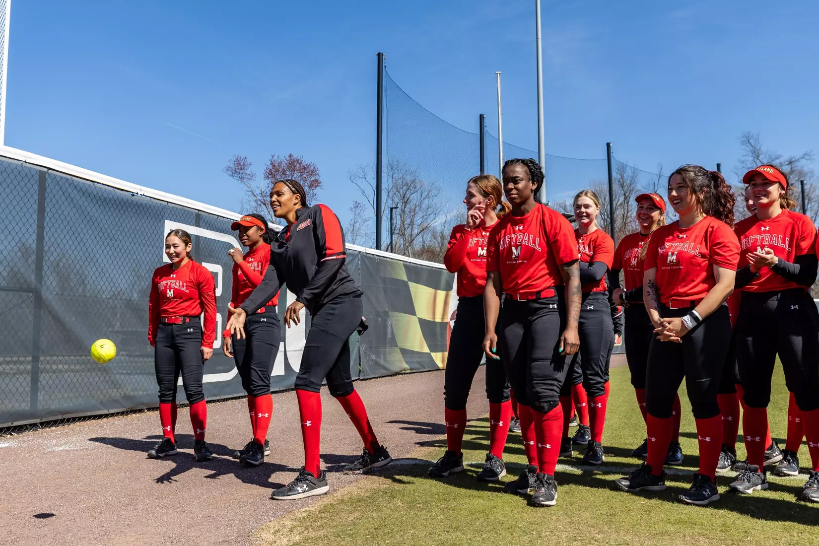 Maryland Softball breaks ground on their new indoor hitting facility at Softball Stadium in College Park, MD on Thursday, Mar. 21, 2024.
Mackenzie Miles/Maryland Terrapins