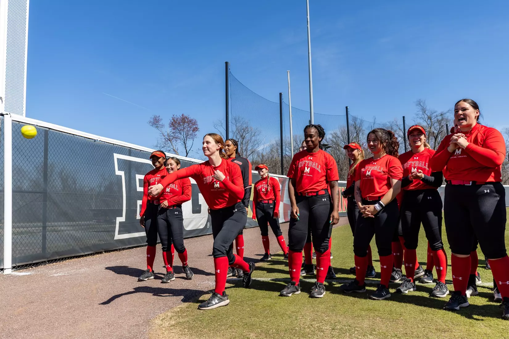 Maryland Softball breaks ground on their new indoor hitting facility at Softball Stadium in College Park, MD on Thursday, Mar. 21, 2024.
Mackenzie Miles/Maryland Terrapins
