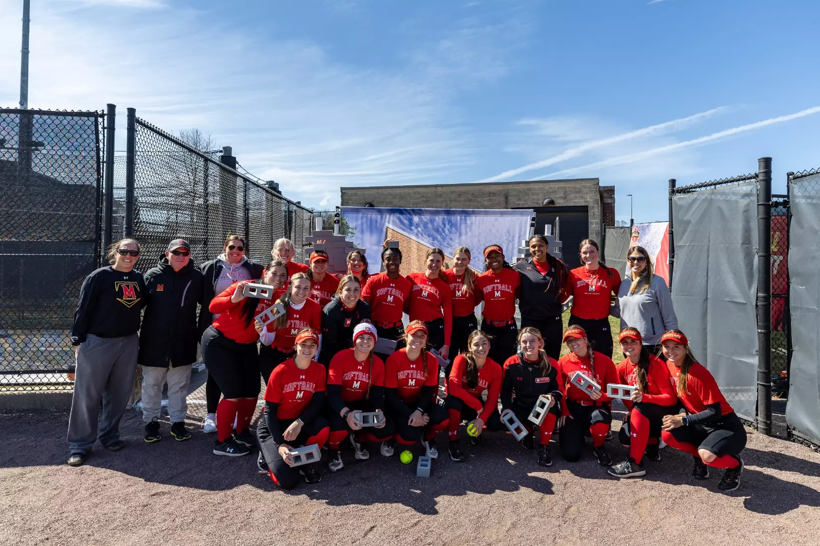 Maryland Softball breaks ground on their new indoor hitting facility at Softball Stadium in College Park, MD on Thursday, Mar. 21, 2024.
Mackenzie Miles/Maryland Terrapins