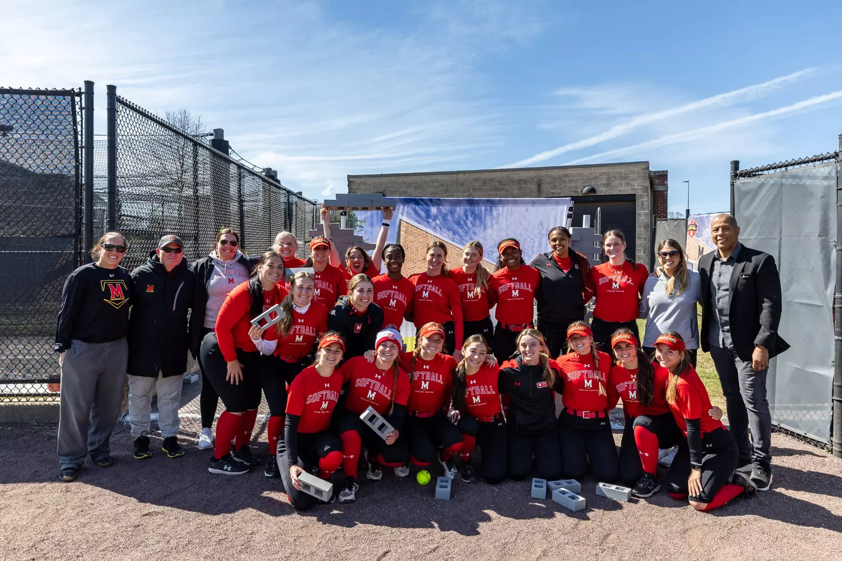 Maryland Softball breaks ground on their new indoor hitting facility at Softball Stadium in College Park, MD on Thursday, Mar. 21, 2024.
Mackenzie Miles/Maryland Terrapins